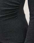SHIRRED BOATNECK TOP