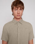 LINEN BLEND SHORT SLEEVE SHIRT