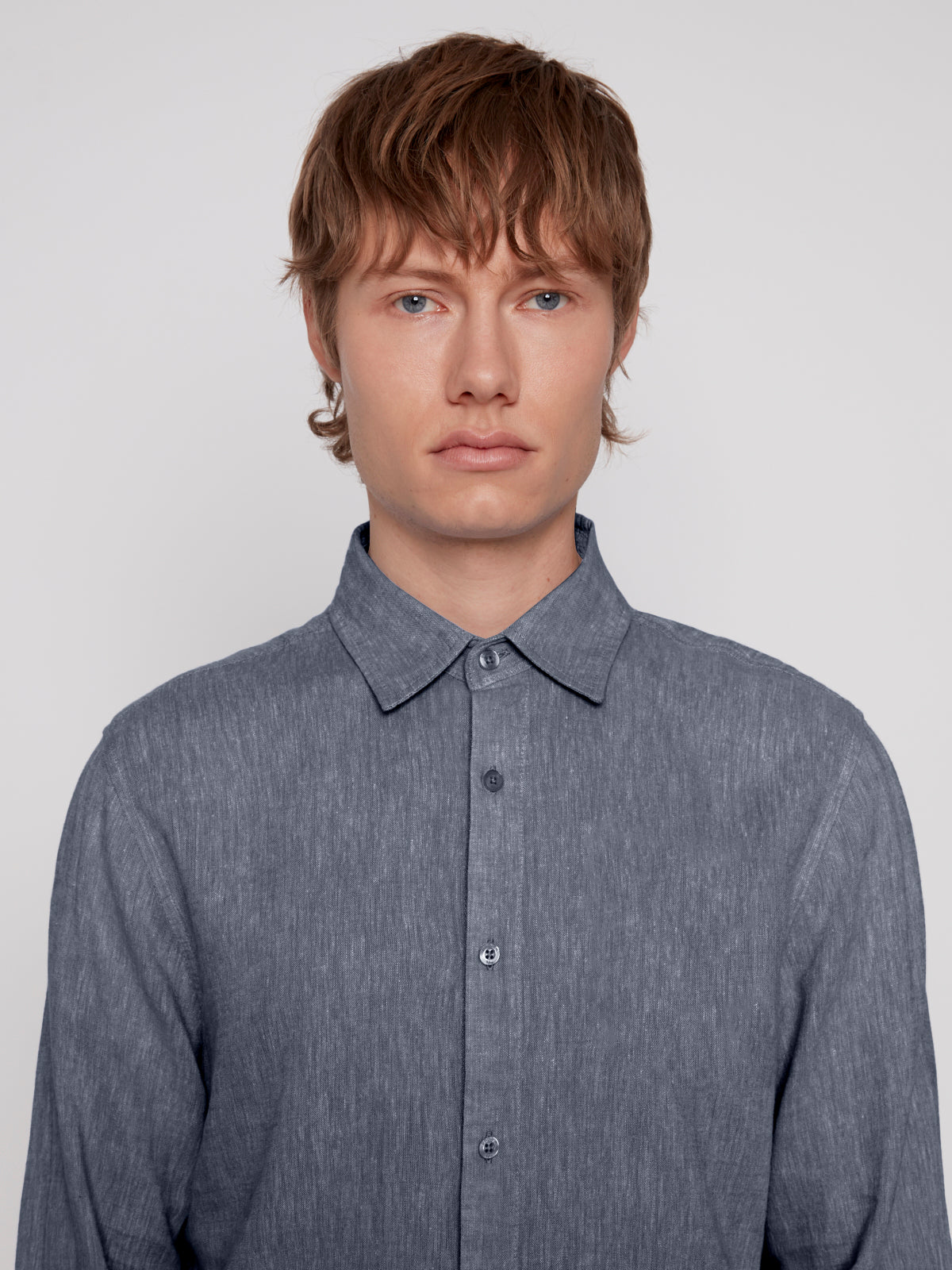 LINEN BLEND LONG SLEEVE SHIRT
