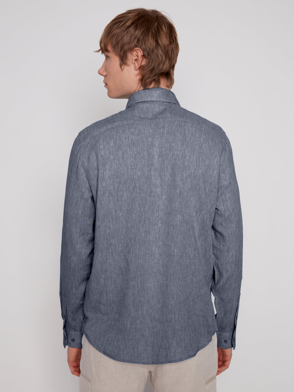 LINEN BLEND LONG SLEEVE SHIRT