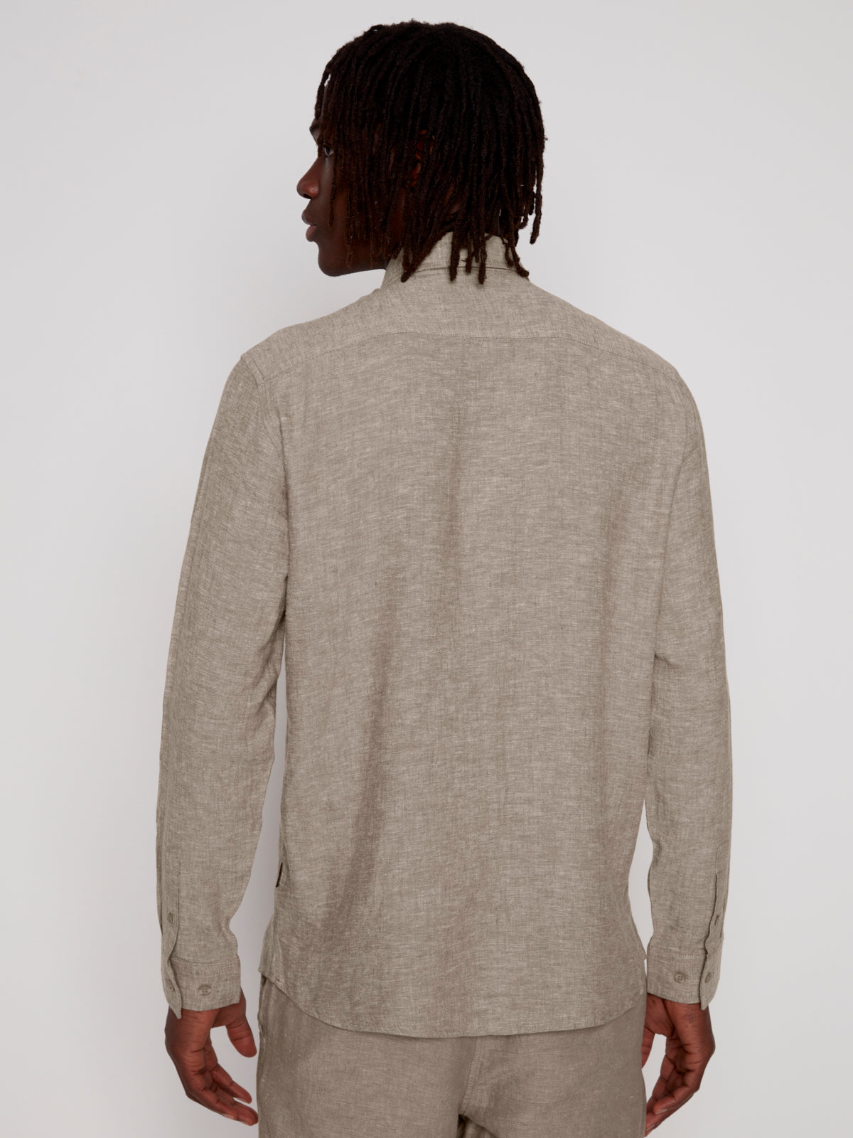 LINEN BLEND LONG SLEEVE SHIRT