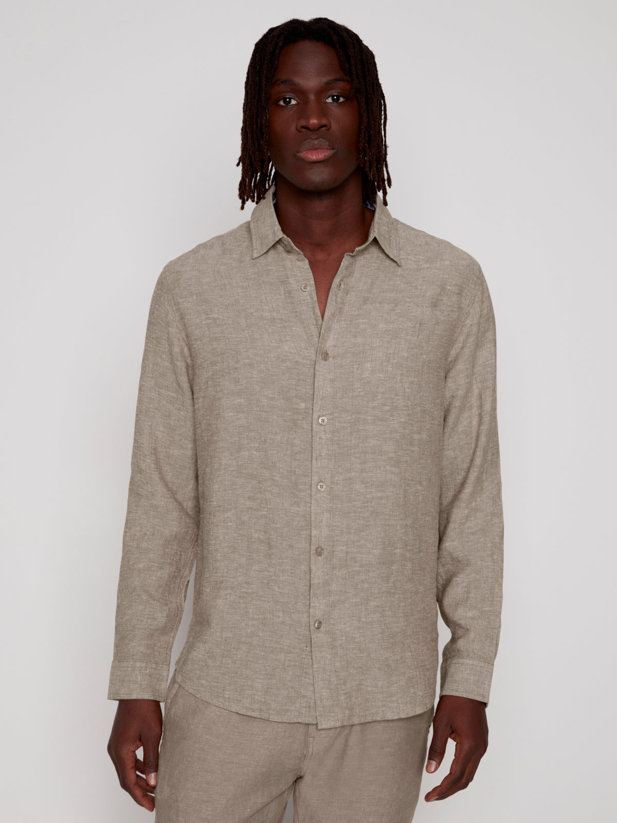LINEN BLEND LONG SLEEVE SHIRT