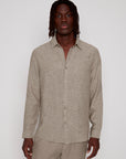 LINEN BLEND LONG SLEEVE SHIRT