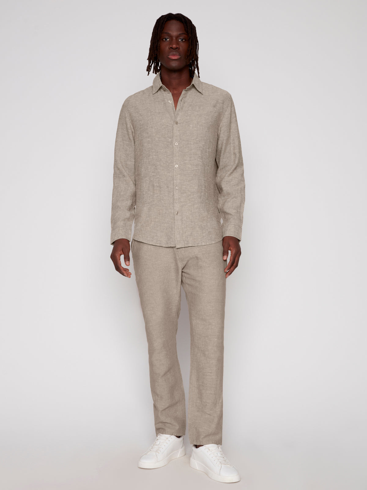 LINEN BLEND LONG SLEEVE SHIRT