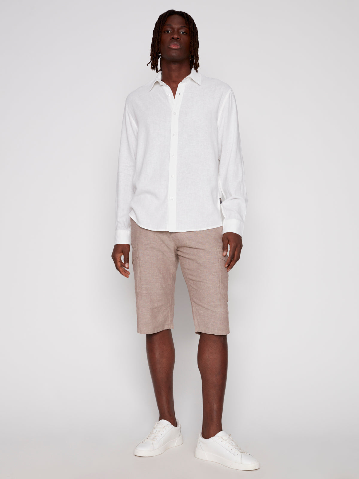 LINEN BLEND LONG SLEEVE SHIRT