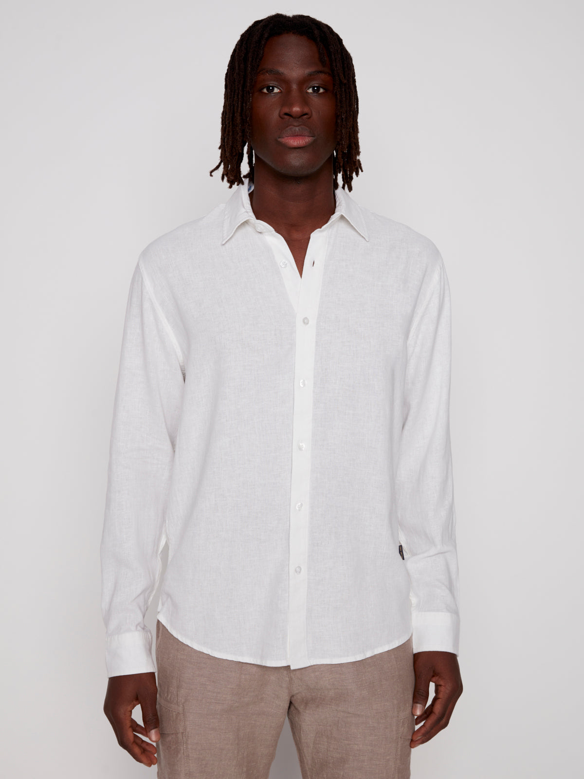LINEN BLEND LONG SLEEVE SHIRT