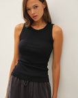 HIGH NECK RIBBED TANK