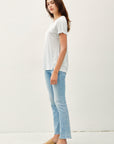 LINEN BLEND FINE STRIPE TEE