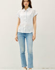 STRIPED ROLLED SHORT SLEEVE SHIRT
