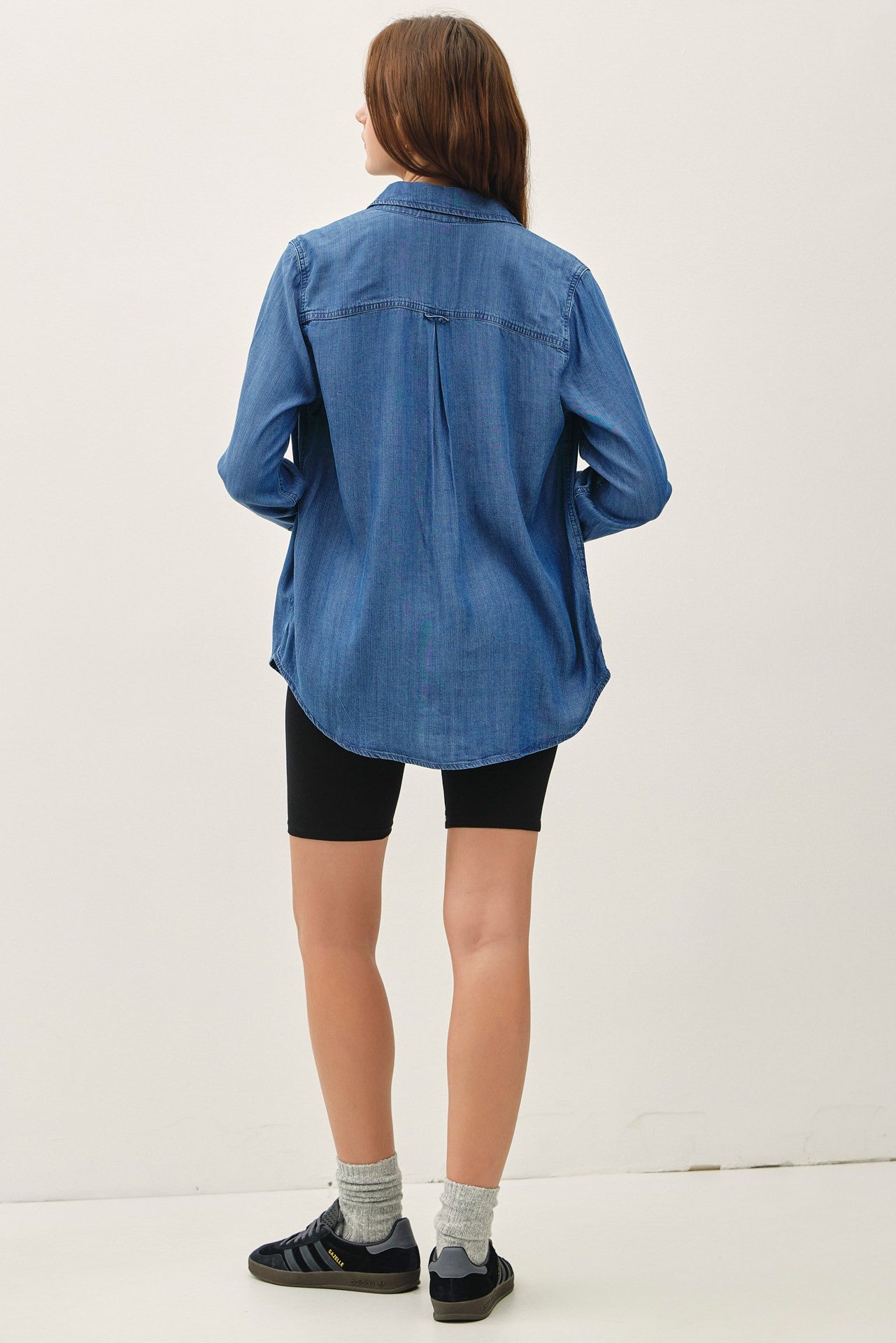 DENIM LOOK TENCEL SHIRT
