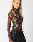 PRINTED MESH TURTLENECK