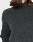 RIB DETAIL CASHMERE BLEND TURTLENECK SWEATER