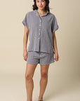 GINGHAM ROLL SLEEVE SHIRT