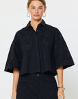 EYELET CROP 1/2 SLEEVE JACKET