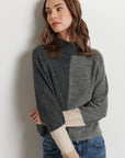 PIPPA COLOUR BLOCK MOCK NECK SWEATER
