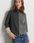 PIPPA COLOUR BLOCK MOCK NECK SWEATER