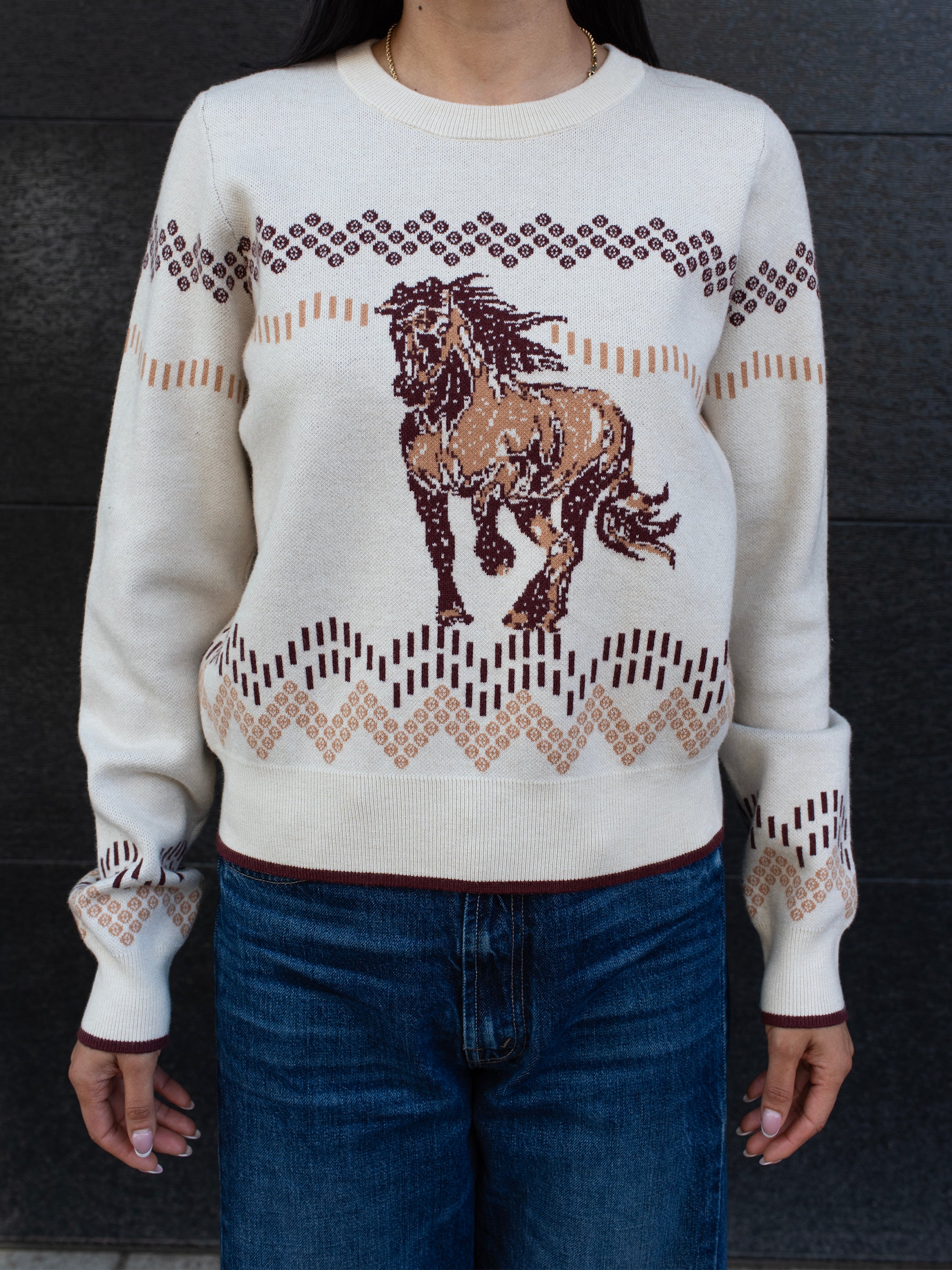 HORSE PRINT SWEATER