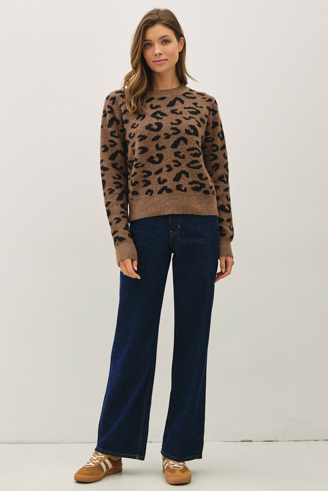 LEOPARD PRINT PULLOVER SWEATER
