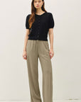 POINTELLE PUFF SLEEVE CARDIGAN