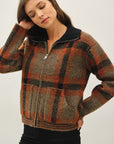 PLAID SWEATER JACKET