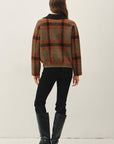 PLAID SWEATER JACKET