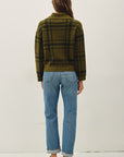 PLAID ZIP UP SWEATER JACKET