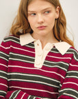 STRIPED POLO SWEATER