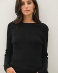 POINTELLE SLEEVE FINE KNIT SWEATER