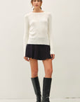 POINTELLE SLEEVE FINE KNIT SWEATER