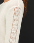 POINTELLE SLEEVE FINE KNIT SWEATER