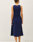 COTTON RIB TANK DRESS WITH GAUZE SKIRT