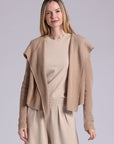 COTTON SHAKER HOODED FLYAWAY CARDIGAN