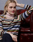 STRIPED CASHMERE CREW NECK SWEATER