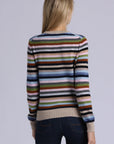 STRIPED CASHMERE CREW NECK SWEATER