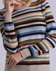 STRIPED CASHMERE CREW NECK SWEATER