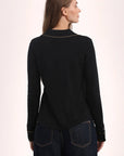 COTTON CASHMERE HOT FIX BUTTON DOWN SHIRT