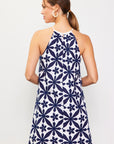 EMBROIDERED GEO FLORAL SUNDRESS