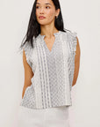 ARLENE STRIPED EYELET TANK