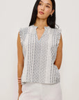 ARLENE STRIPED EYELET TANK
