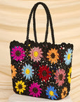 CROCHET FLOWER BASKET TOTE