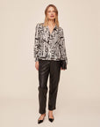METROPOLITAN PRINT SHIRRED SHOULDER SHIRT