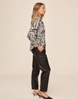 METROPOLITAN PRINT SHIRRED SHOULDER SHIRT