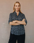 GRID PRINT CLEAN FRONT HIPSTER SHIRT
