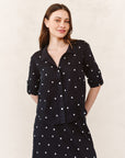 CABANA DOT EMBROIDERY DROP COLLAR BOXY SHIRT