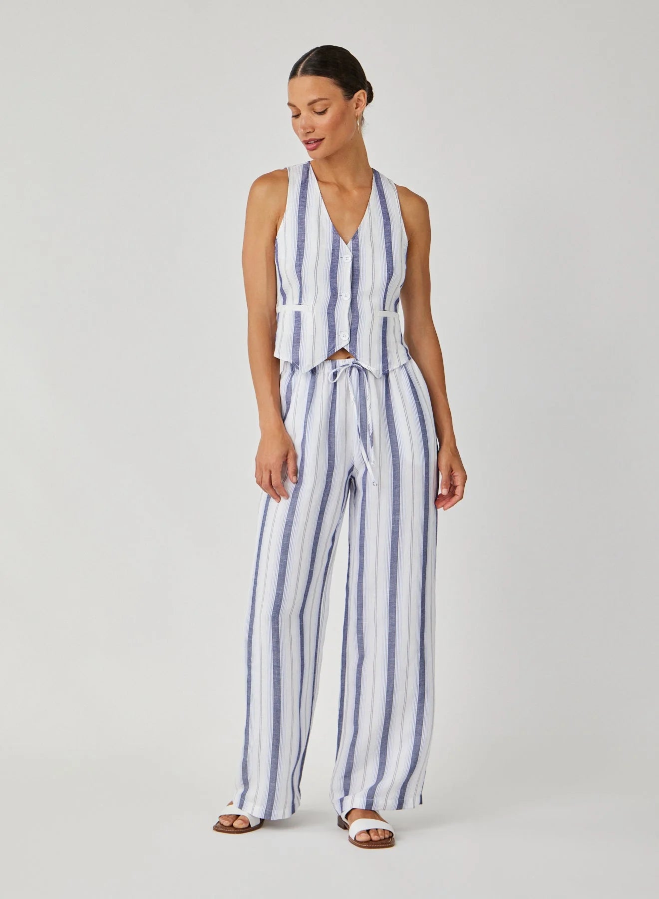 COASTAL OMBRE STRIPE EASY WIDE LEG