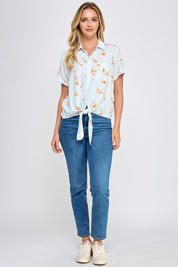 SHELL PRINT SHORT SLEEVE SHIRT