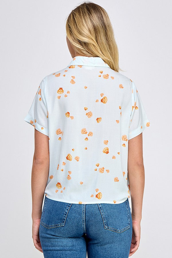 SHELL PRINT SHORT SLEEVE SHIRT