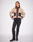 CAMILLA CORDUROY TRIM KNIT BOMBER