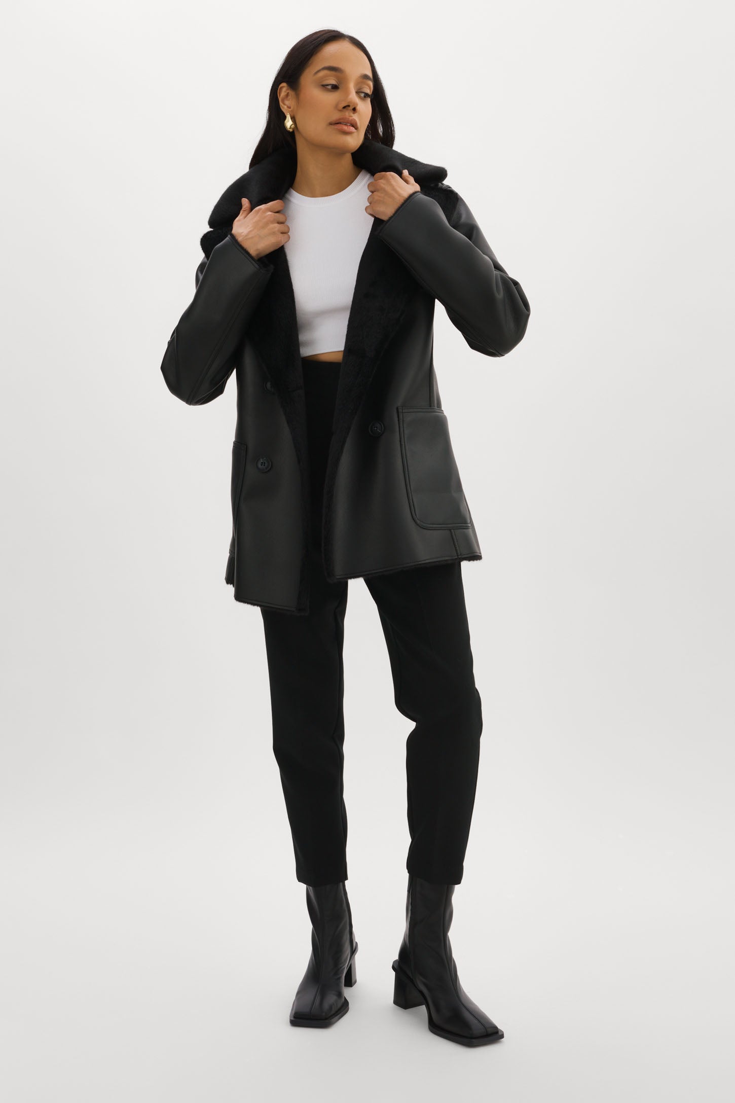 CAMILLE FAUX SHEARLING REVERSIBLE COAT
