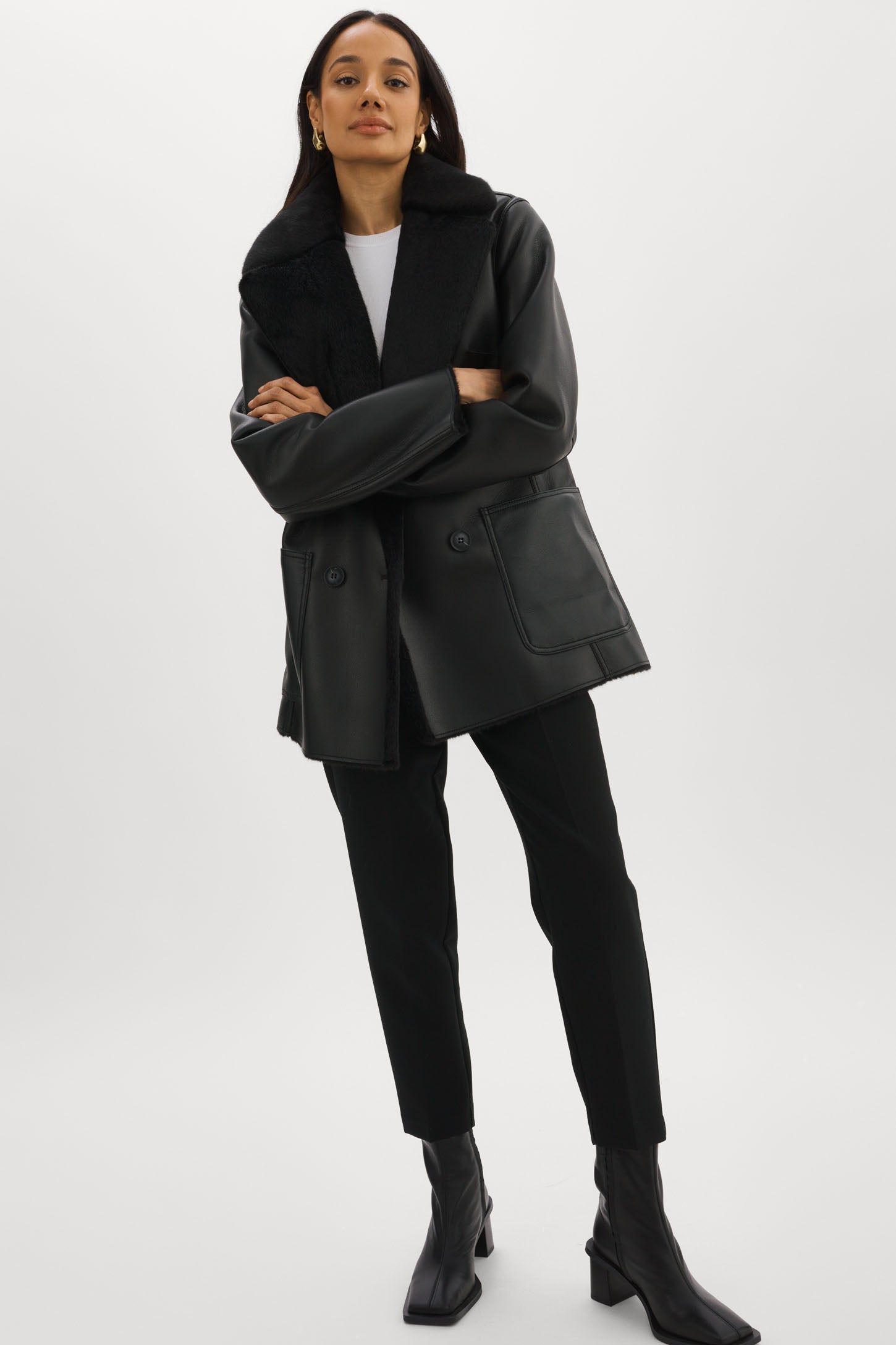 CAMILLE FAUX SHEARLING REVERSIBLE COAT